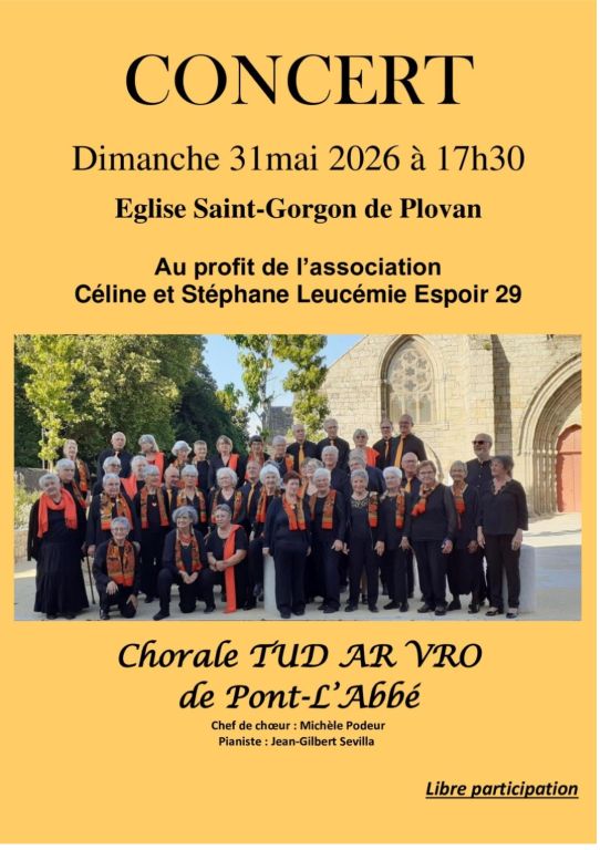 Dimanche 31 mai 2026, concert &agrave; Plovan