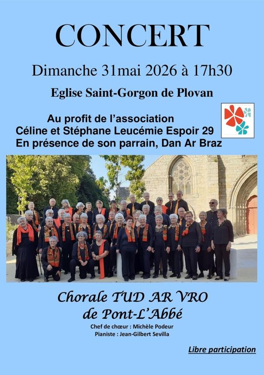 Dimanche 31 mai 2026, concert &agrave; Plovan