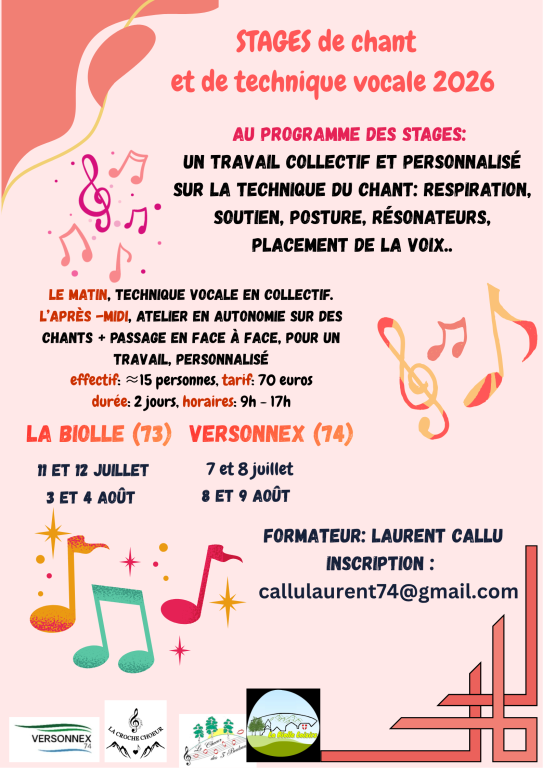 stage chant/technique vocale Versonnex