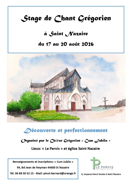 Stage de chant Gr&eacute;gorien &agrave; Saint Nazaire