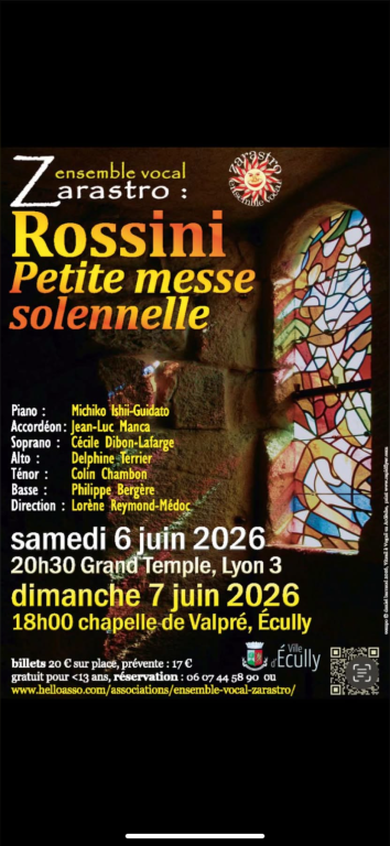 L&rsquo;Ensemble Vocal Zarastro d&rsquo;Ecully chante Rossini