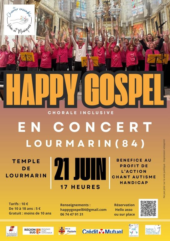 CONCERT DE GOSPEL AU TEMPLE DE LOURMARIN (84)