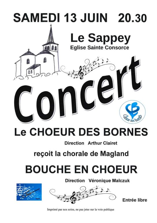 Concert en l'Eglise du Sappey le 13.06.26 - 20h30