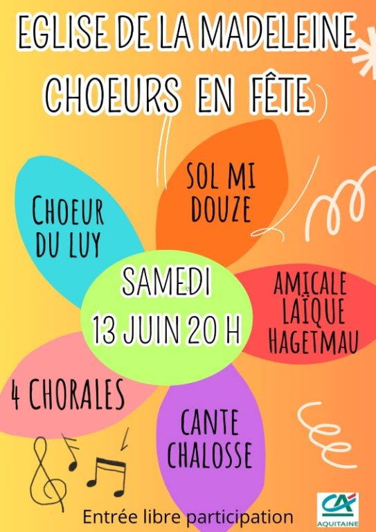CHOEURS EN F&Ecirc;TE SAMEDI 13 JUIN 20H - EGLISE DE ...