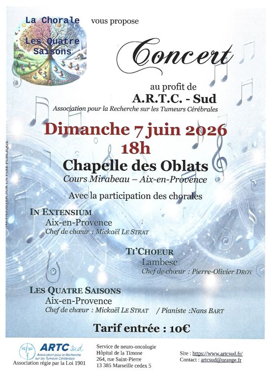 Concert caritatif au profit de ARTC Sud