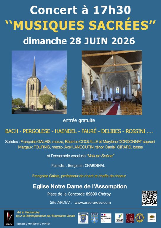 Concerts de Musiques Sacr&eacute;es - entr&eacute;e gratuite