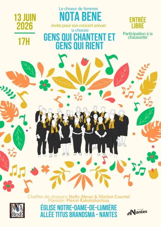 Concert de fin d'ann&eacute;e Nota Bene, 13 juin &agrave; Nantes
