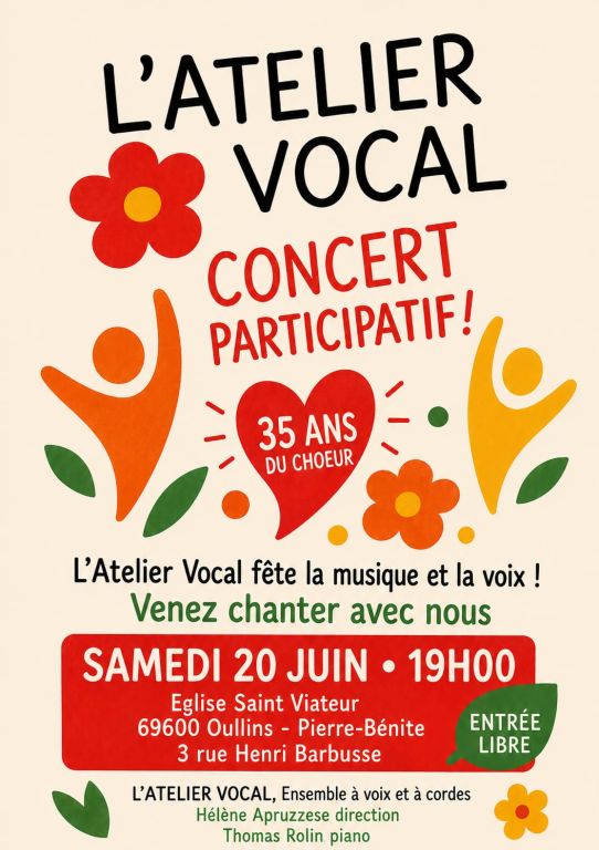 Concert participatif de l&rsquo;Atelier Vocal