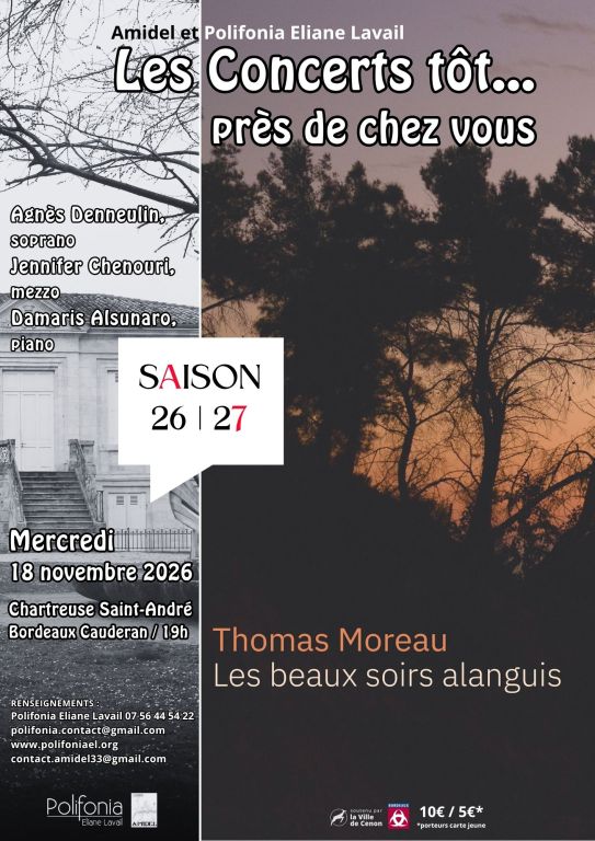 Concert t&ocirc;t... Les beaux soirs alanguis