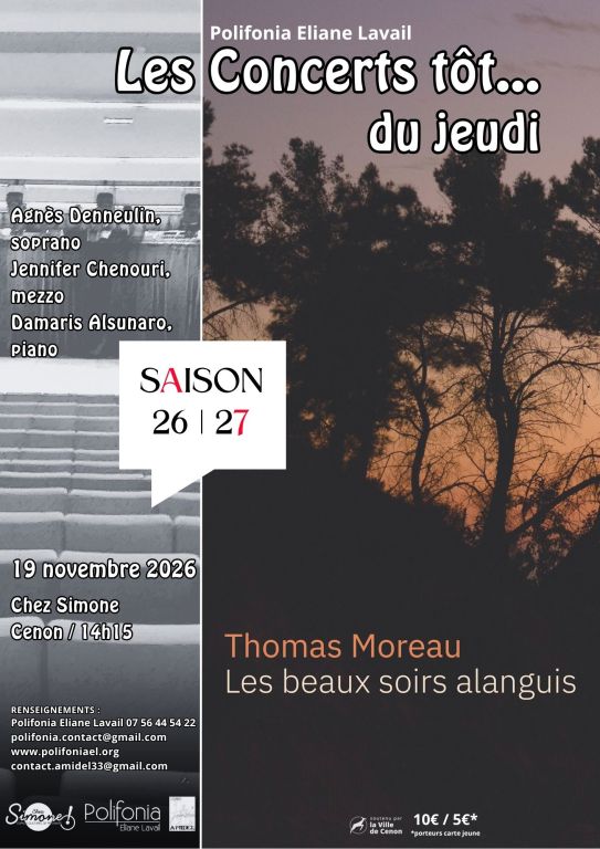 Concert tôt… Les beaux soirs alanguis