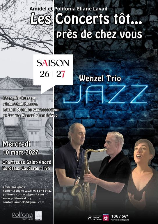 Concert t&ocirc;t&hellip; jazz Wenzel Trio