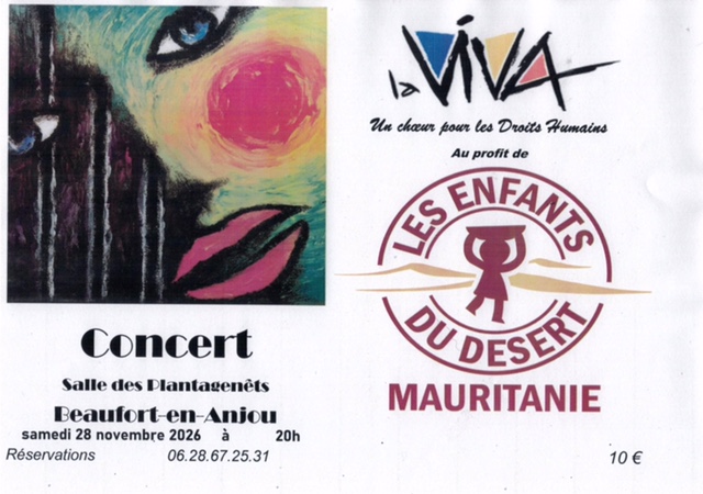 Concert LA VIVA au profit des Enfants du D&eacute;ser ...