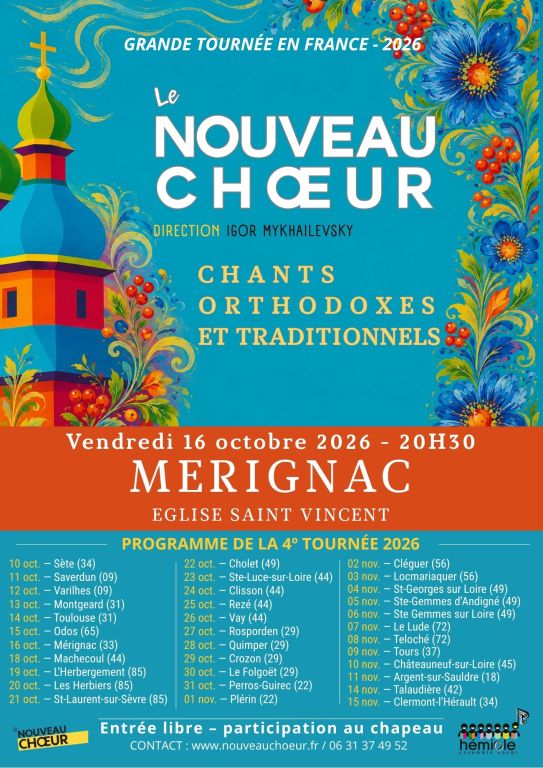 MERIGNAC / Le Nouveau Choeur/chants orthodoxes ...