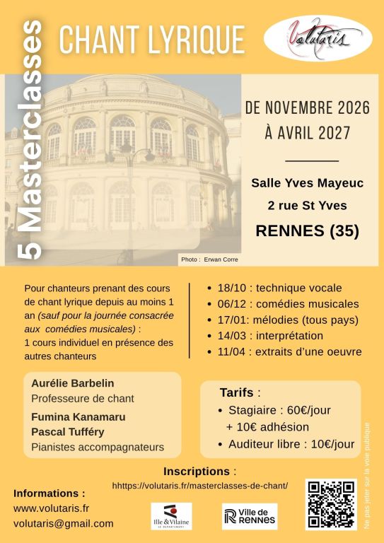 5 Master-classes de chant lyrique de novembre  ...