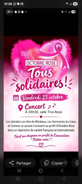 OCTOBRE ROSE, TOUS SOLIDAIRES
